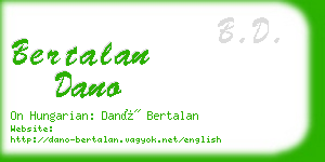 bertalan dano business card